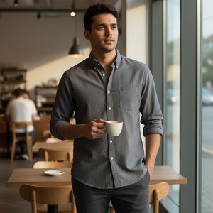 HAWKER RYE Button Down Shirt. Size Medium (Short) for the shorter man